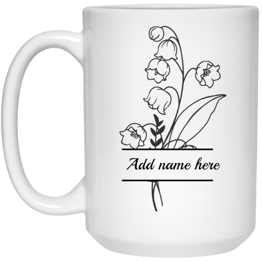 15oz Personalized Lily White Mug