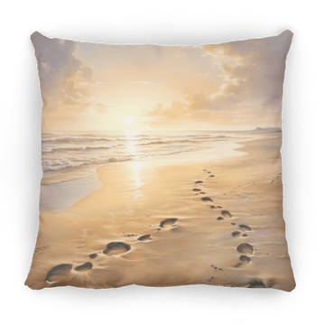 Footprints in the Sand....Medium Square Pillow