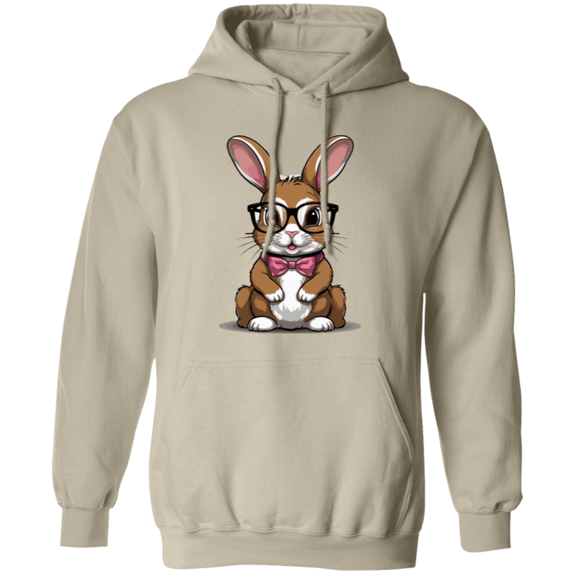 Rabbit with Glasses Pullover Hoodie
