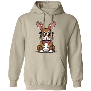 Rabbit with Glasses Pullover Hoodie