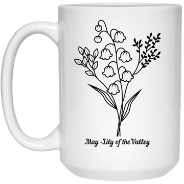 Lily Of The Valley  White Mug