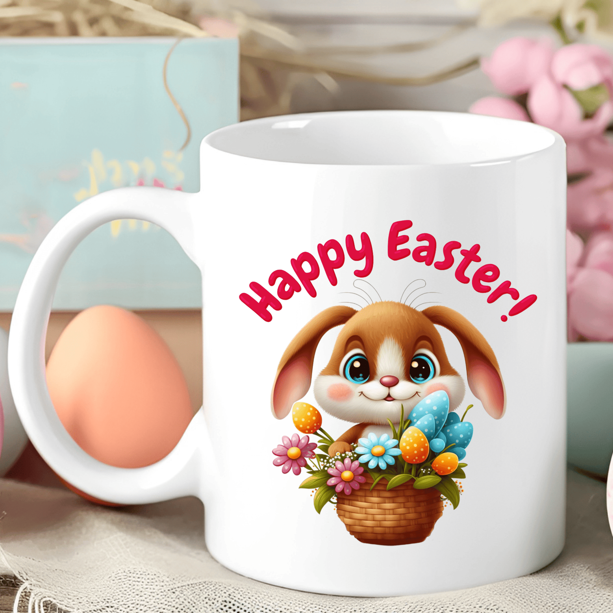 Easter Coffee Mug - Happy Easter White 15oz Mug - forallmylove39