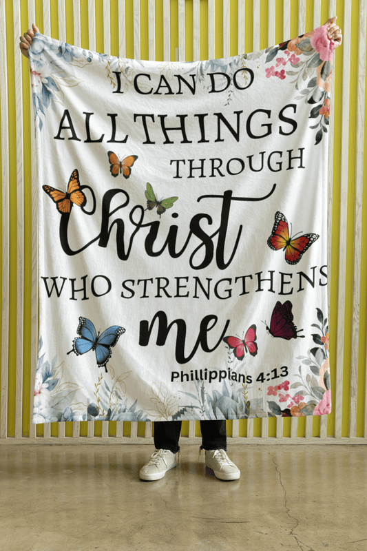 Empowering Fleece Blanket - I Can Do All Things - forallmylove39