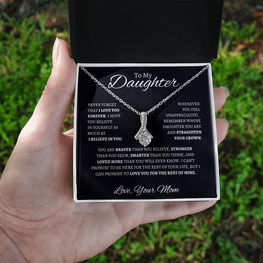 To My Daughter Love Mom - Alluring Beauty Necklace