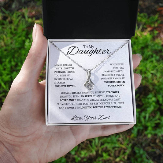 To My Daughter Love Dad- Alluring Beauty Necklace