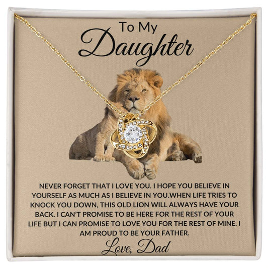 To My Daughter Love Dad- Love Knot Necklace