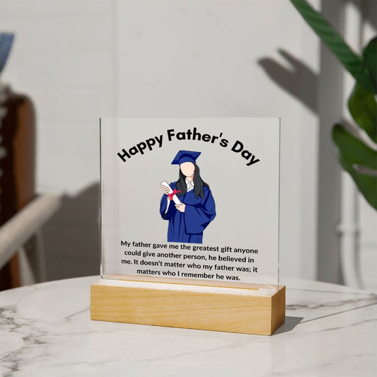 Happy Father's Day-Square Acrylic Plaque