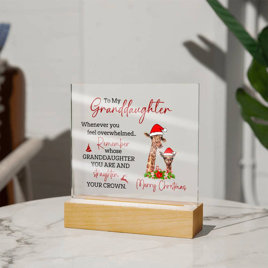 To My Granddaughter Merry Christmas - Square Acrylic Plaque