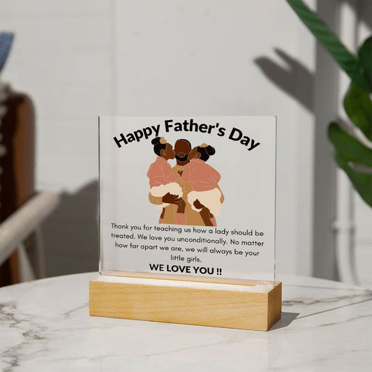 Happy Father's Day Love Your Daughters - Square Acrylic Plaque