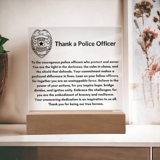Thank a Police Officer- Square Acrylic Plaque