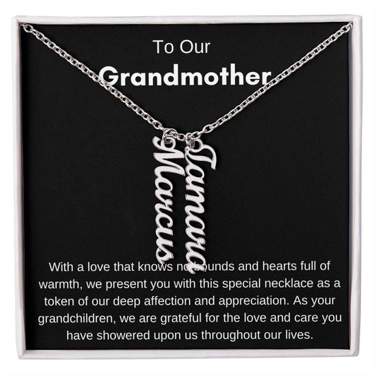 To Our Grandmother - Personalized Vertical Necklace