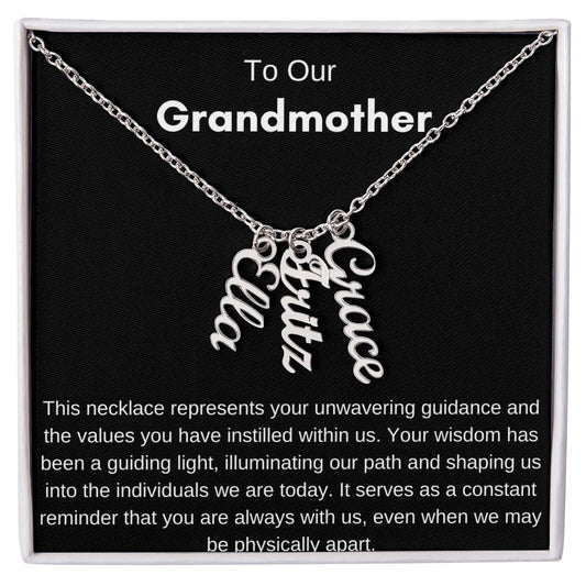 To Our Grandmother - Personalized Vertical Name Necklace