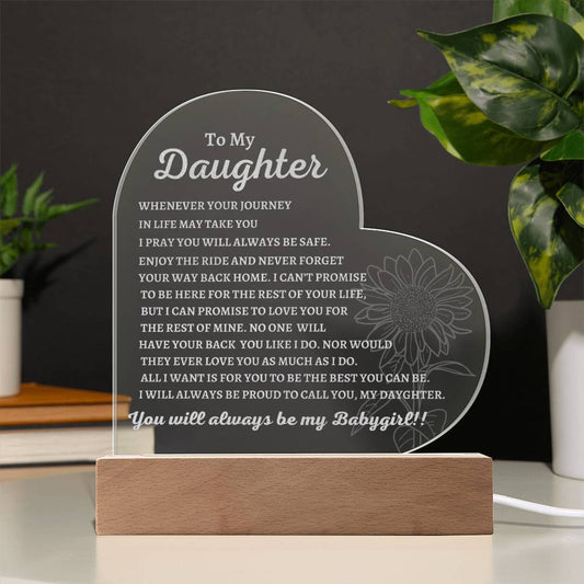 Personalized Daughter Plaque - Heart Acrylic Plaque - forallmylove39