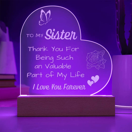 Sister Acrylic Heart Gift - To Sister Heart Acrylic - forallmylove39