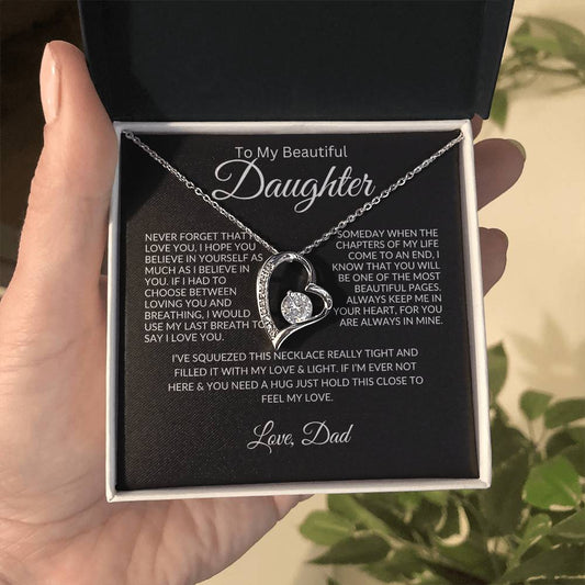 To My Daughter Love Dad- Forever Love Necklace