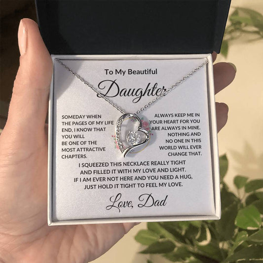 To My Beautiful Daughter Love Dad - Forever Love Necklace