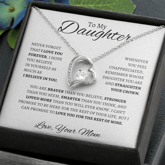 to My Daughter Love Mom - Forever Love Necklace