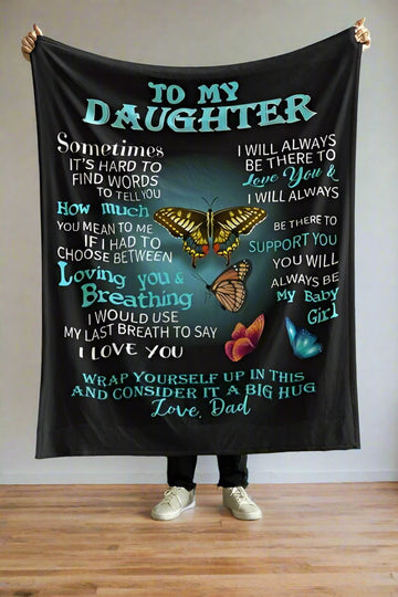 To My Daughter Love Dad Blanket