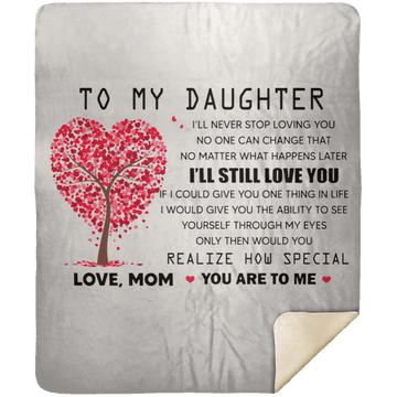 To My Daughter Love Mom Sherpa Blanket