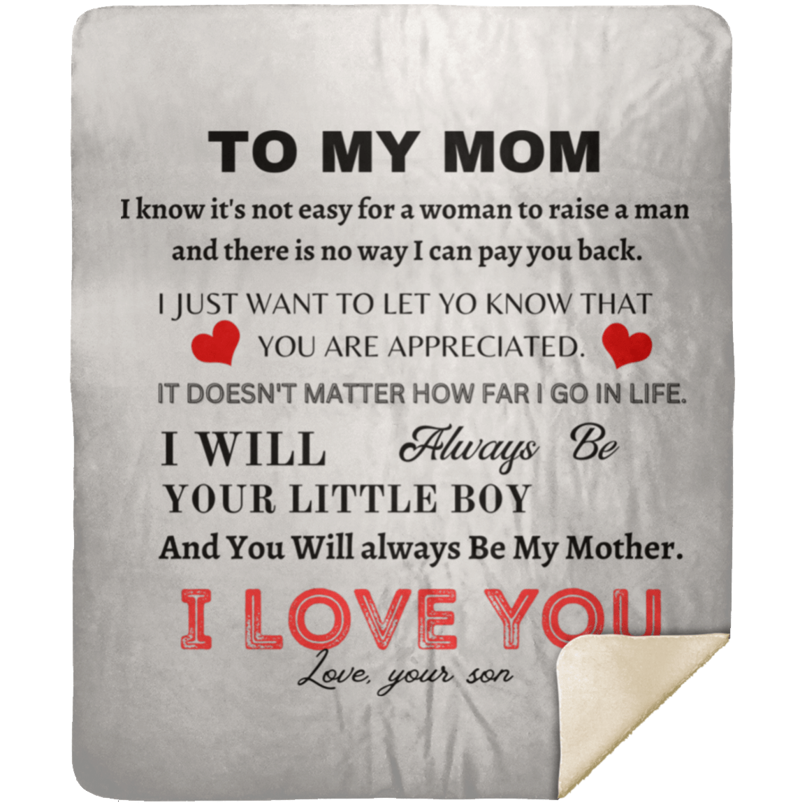 To My Mom Mink Sherpa Blanket 50x60