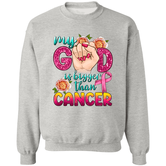 God is Bigger than Cancer Unisex Crewneck Pullover Sweatshirt