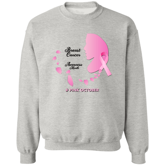 Pink Female Profile  Unisex Crewneck Pullover Sweatshirt