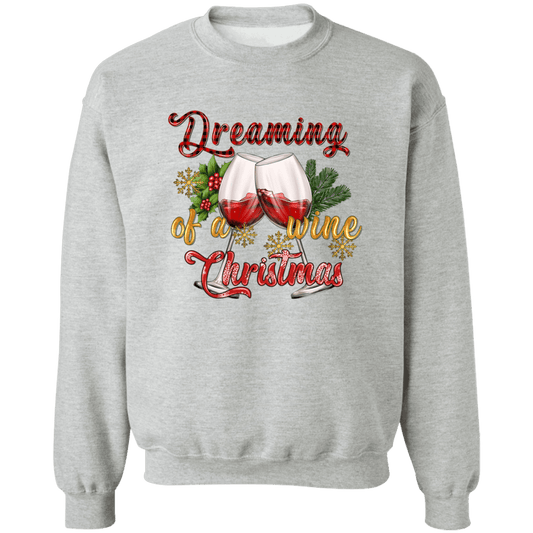 A Wine Christmas Crewneck Pullover Sweatshirt