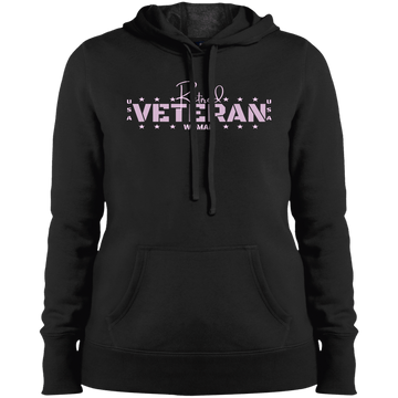 Retired Veteran Pink Letters Ladies' Pullover Hooded Sweatshirt