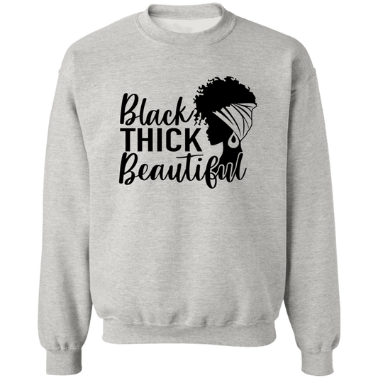 Black Thick Beautiful Ladies Crewneck Pullover Sweatshirt