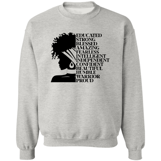 Educated Strong Ladies Crewneck Pullover Sweatshirt