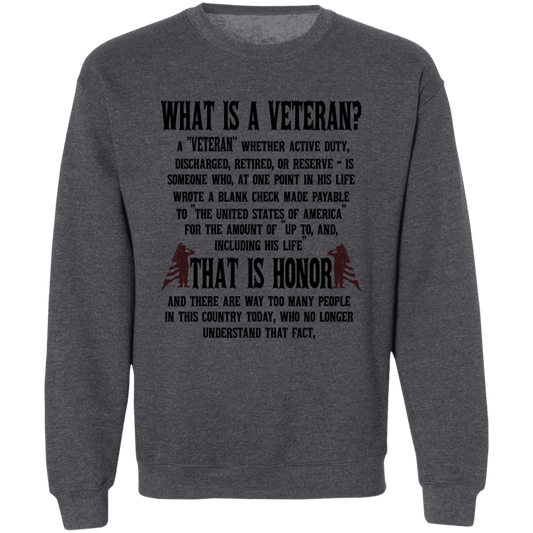 What is a Veteran? Men's Pullover Crewneck Sweatshirt 8 oz