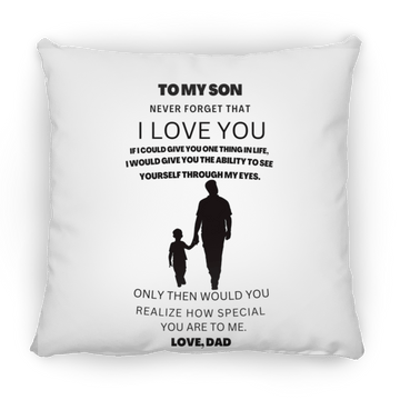 To My  Son Large Square Pillow