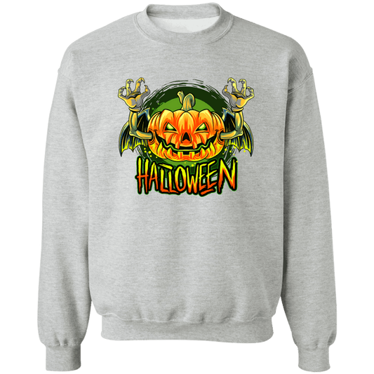 Evil Pumpkin Ladies Crewneck Pullover Sweatshirt