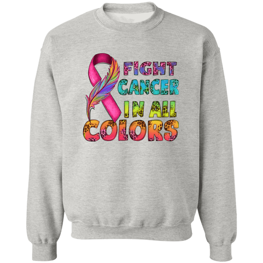Fight Cancer in all Colors Unisex Crewneck Pullover Sweatshirt