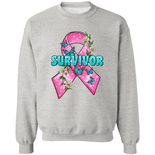 Survivor Ribbon Union Crewneck Pullover Sweatshirt