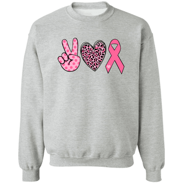 Peace Love & Cure Unisex Crewneck Pullover Sweatshirt