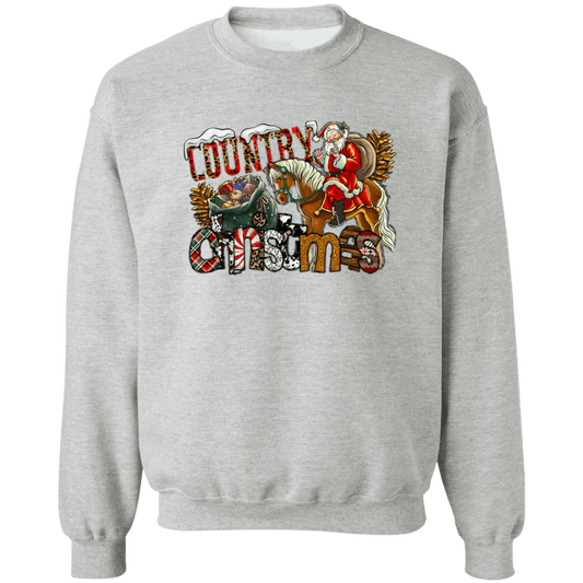 Country Christmas Crewneck Pullover Sweatshirt