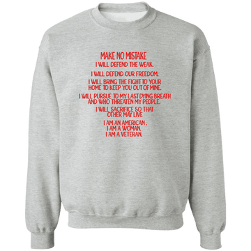 I am a Female Veteran Ladies Crewneck Pullover Sweatshirt