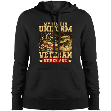 Being A Veteran Ladies' Pullover Hooded Sweatshirt