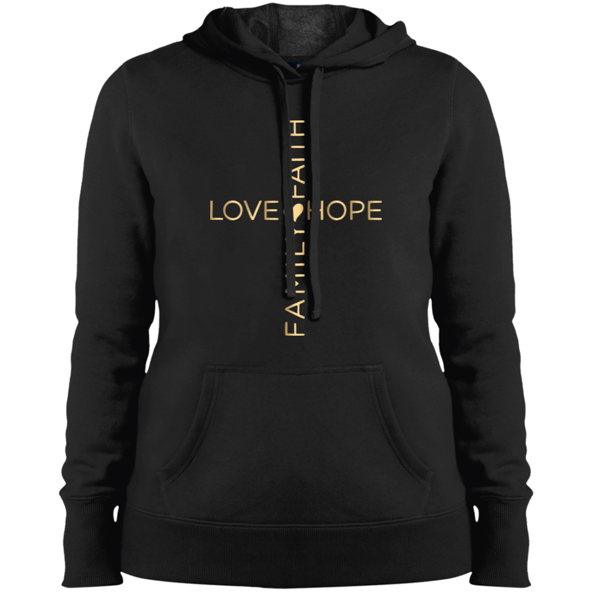 Love, Faith Ladies' Pullover Hooded Sweatshirt
