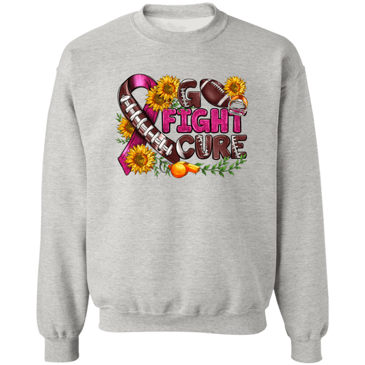 Go Fight Cure Unisex Crewneck Pullover Sweatshirt