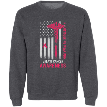 Breast Cancer Flag Unisex  Crewneck Pullover Sweatshirt