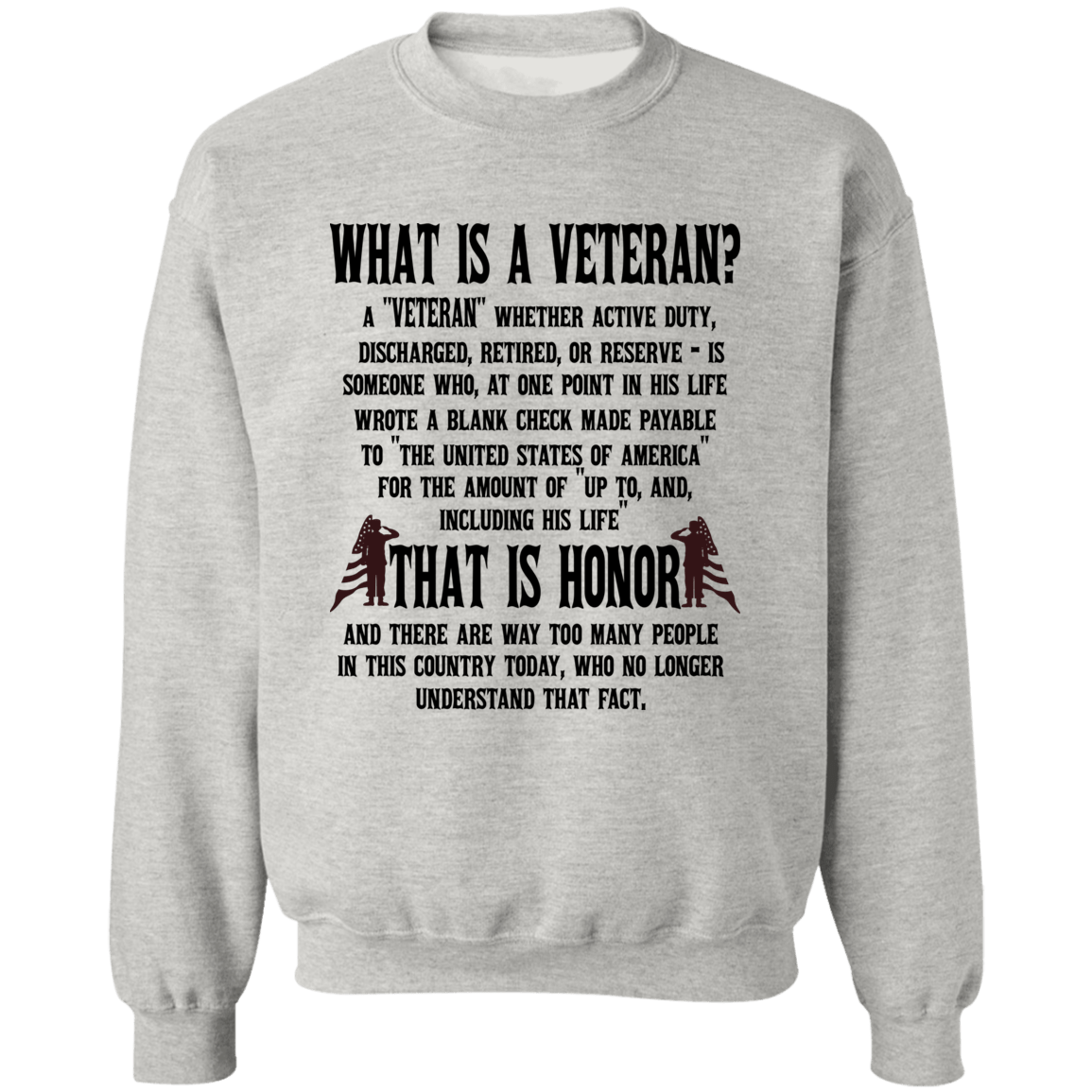 What is a Veteran? Men's Pullover Crewneck Sweatshirt 8 oz