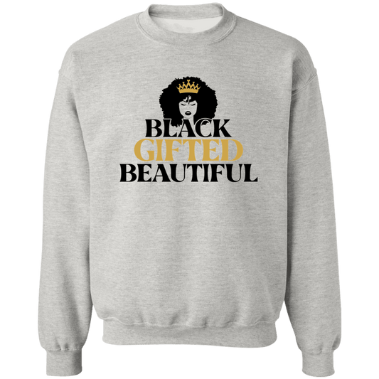Black Gifted Beautiful Ladies Crewneck Pullover Sweatshirt