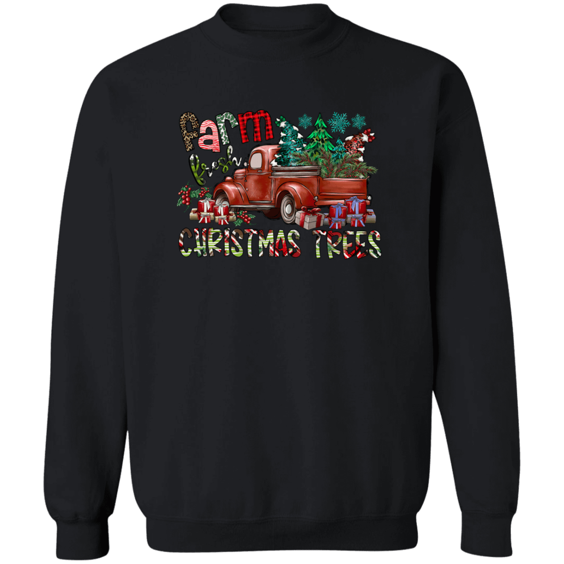Farm Fresh Christmas Crewneck Pullover Sweatshirt
