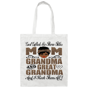 God gifted me three names.... Canvas Tote Bag