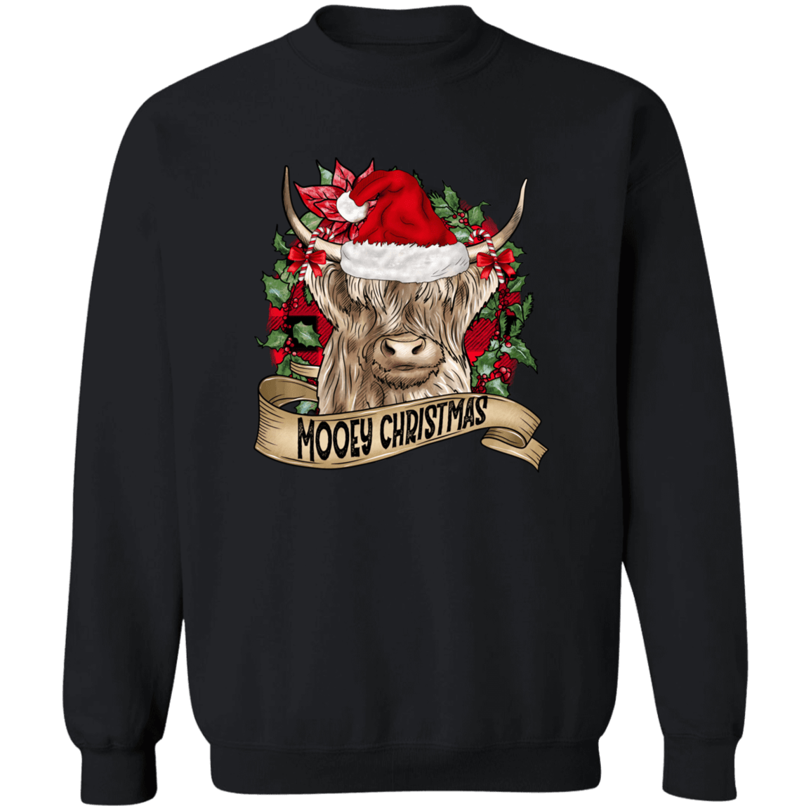 Mooey Christmas Crewneck Pullover Sweatshirt