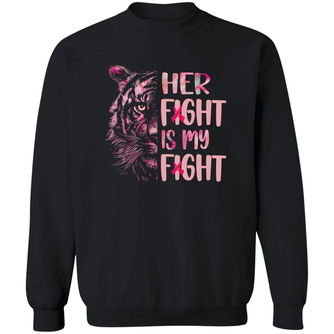Her Fight Is My Fight Unisex Crewneck Pullover Sweatshirt