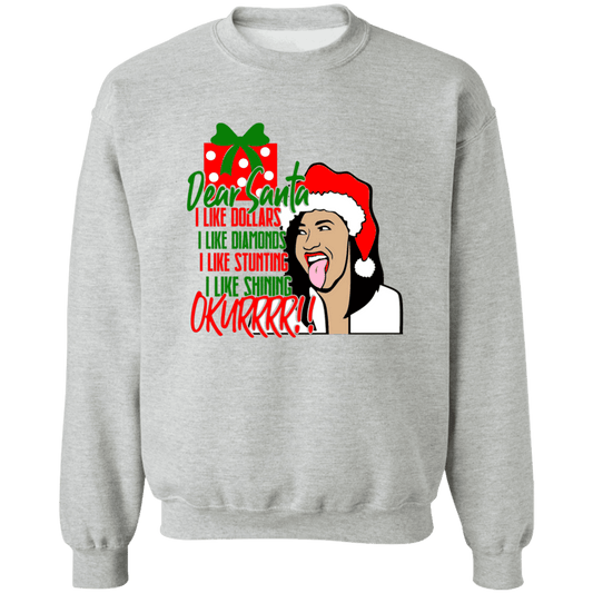 Cardi Santa Crewneck Pullover Sweatshirt
