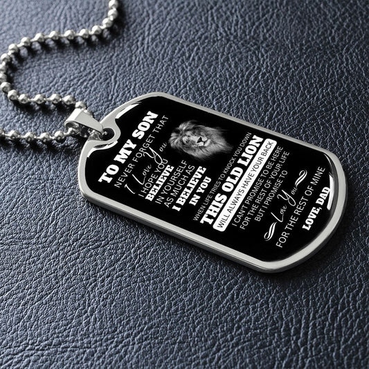 TO MY SON DOG TAG LOVE DAD